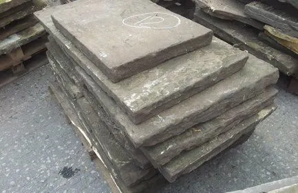 Reclaimed stone slabs in the Hunslet stock yard